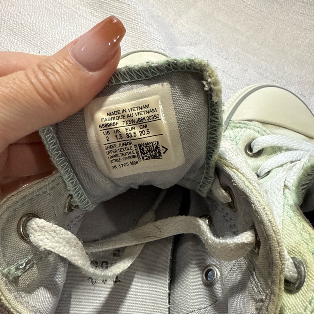 Converse Kids' Light Green All Star Sneakers - Picture 4 of 5
